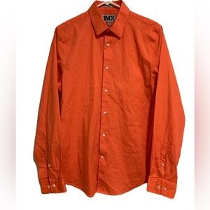 Express 1MX Men’s Button-down business shirt collared shirt orange size M